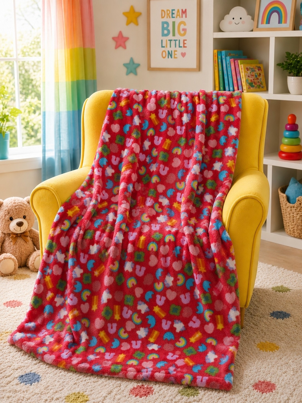 Lucky Charms Red Plush Throw